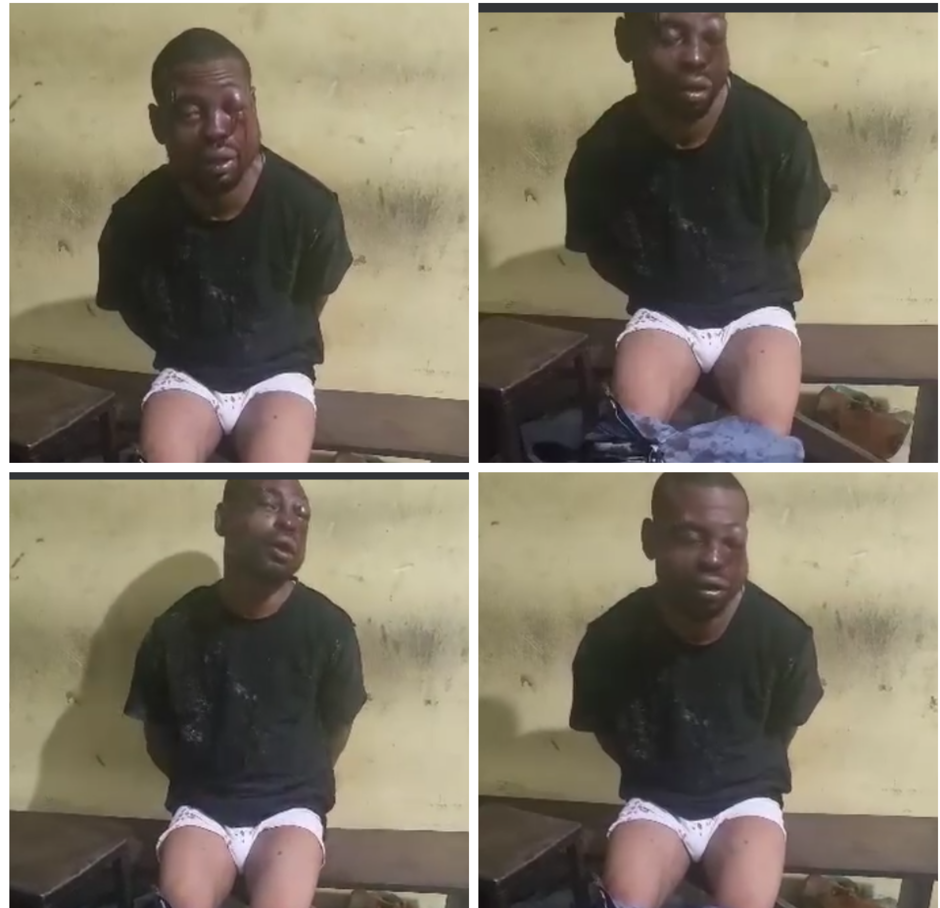 "The trauma led to the d�ath of my elder sister" - Nigerian man shares video of murder suspect who allegedly kidnapped and k!lled his brother